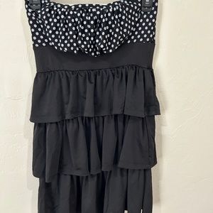 Paradise mini dress size medium black with polkadots
